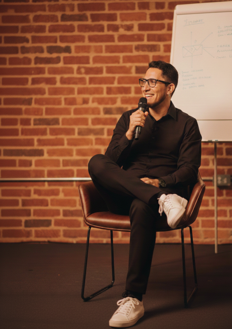 Kenny González en su oficina